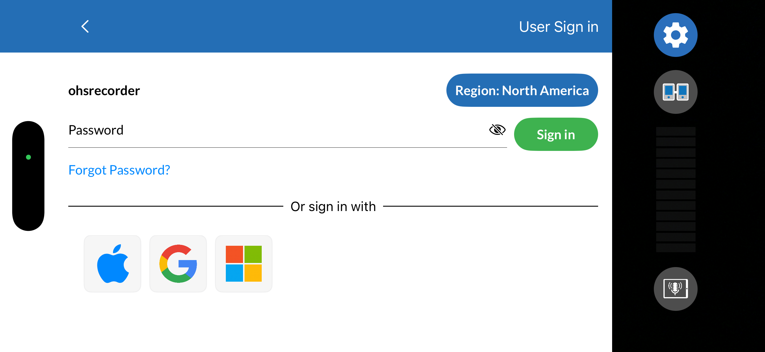 After typing in your username, you'll be asked for your password. Click sign in afterwards.